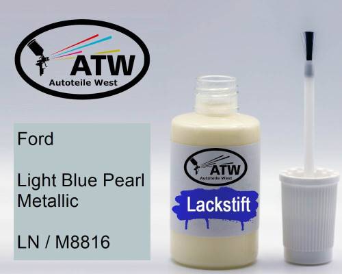 Ford, Light Blue Pearl Metallic, LN / M8816: 20ml Lackstift, von ATW Autoteile West.